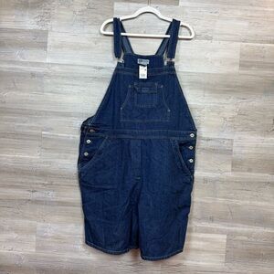 Vintage Y2K NWT Faded Glory Denim Shortalls Overalls Plus Size 22W Medium Wash
